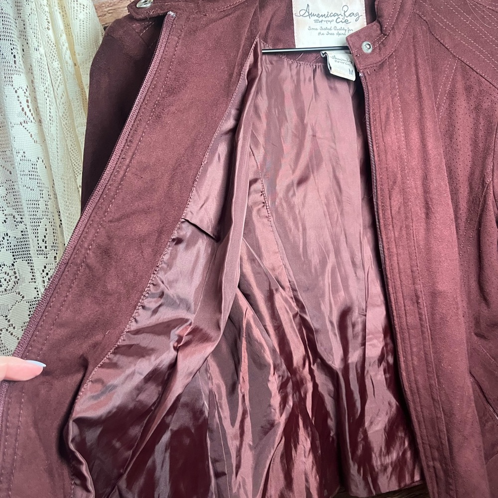 American Rag Maroon Bomber Jacket - Picture 6 of 11